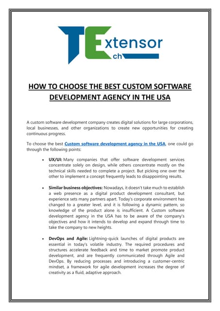 How to choose the best custom software development agency in the USA.pdf