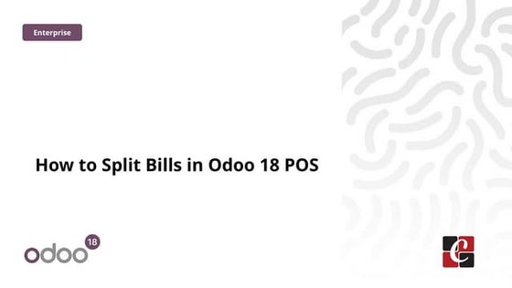 How to Split Bills in Odoo 18 POS - Odoo 18