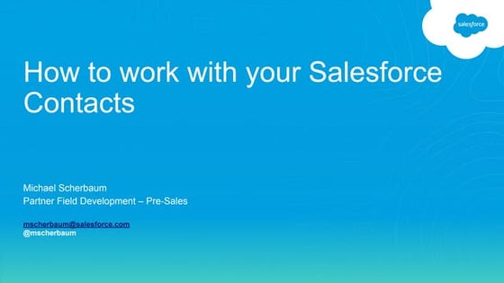 How to work with your salesforce contacts