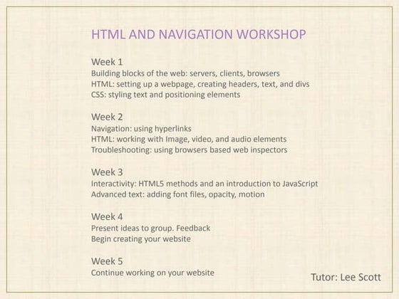 Html workshop 1