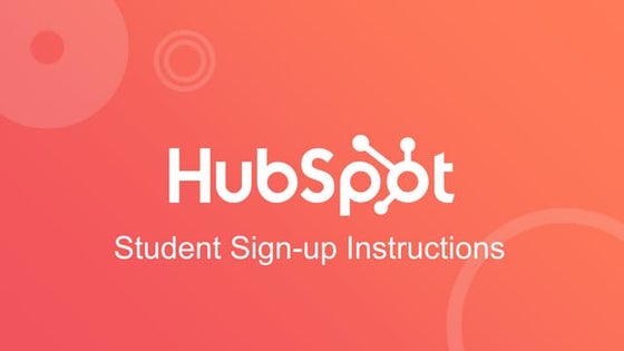 HubSpot Student Instructions