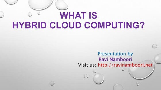 Cloud Computing Basics by Ravi Namboori Cisco Evangelist