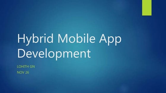 Hybrid Mobile App Development With Cordova