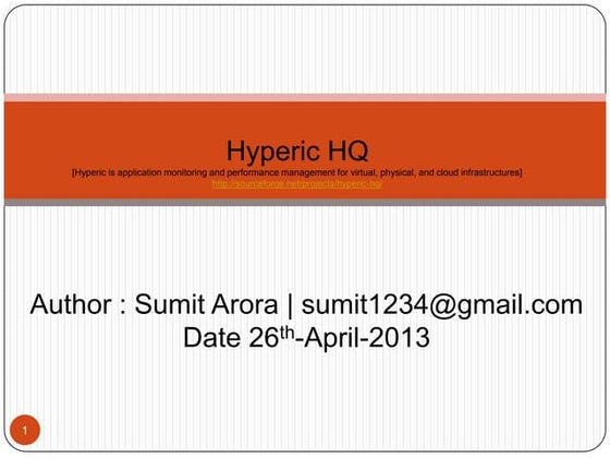 Hyperic HQ for Cloud Infrastructure Monitoring