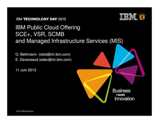 IBM Technology Day 2013 IBM Cloud Bethmann Devezeaud Salle Albertville