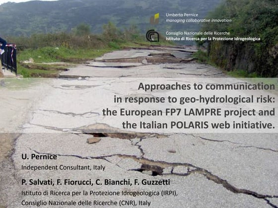 Approaches to communication in response to geo-hydrological risk: The Europea...