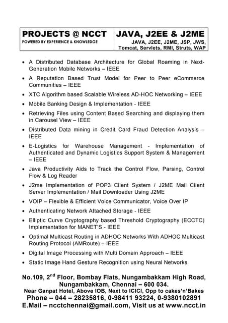 I E E E 2009  Real  Time  Projects,  I E E E 2009  Live  Projects,  I E E E 2...