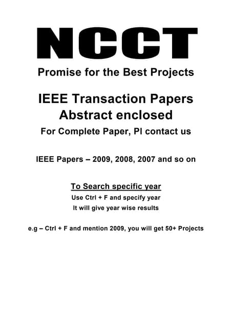 Ieee Projects Asp.Net Projects Ieee 2009