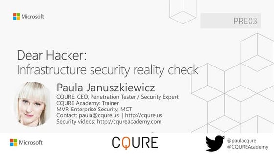Dear Hacker: Infrastructure Security Reality Check