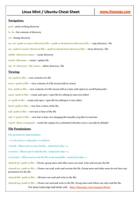 Linux command line cheatsheet