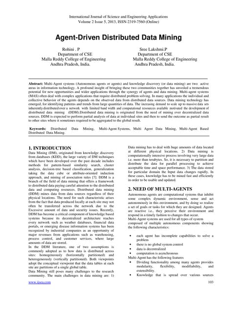 Agent-Driven Distributed Data Mining