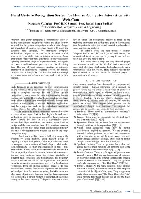 Hand Gesture Recognition System for Human-Computer Interaction with Web-Cam