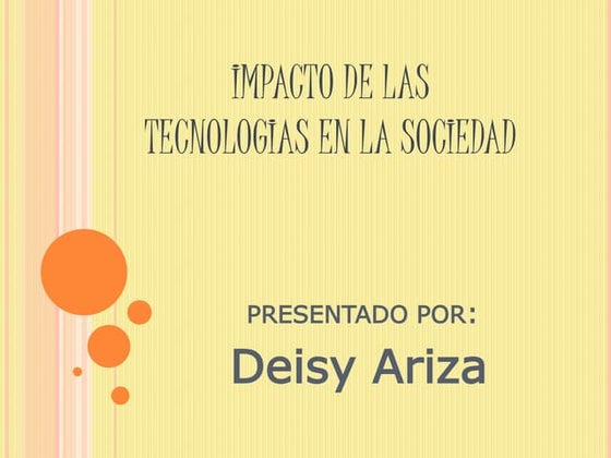 Impacto tecnologico en la sociedad