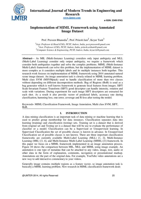 Implementation of miml framework using annotated