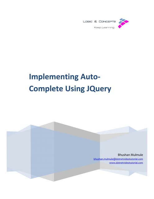 Implementing auto complete using JQuery