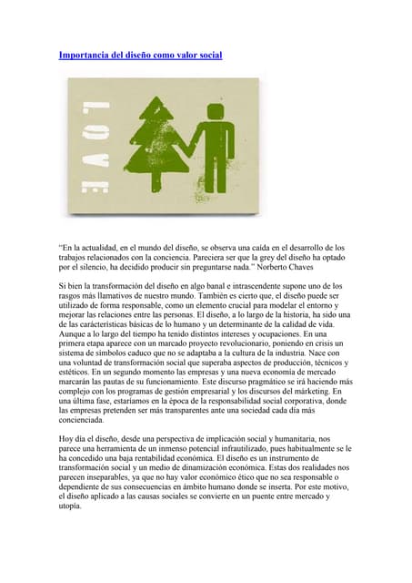 Importancia Del Diseño Como Valor Social