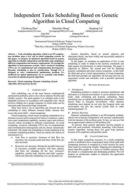 Independent tasks scheduling based on genetic