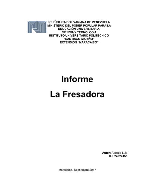 Informe de fresadora