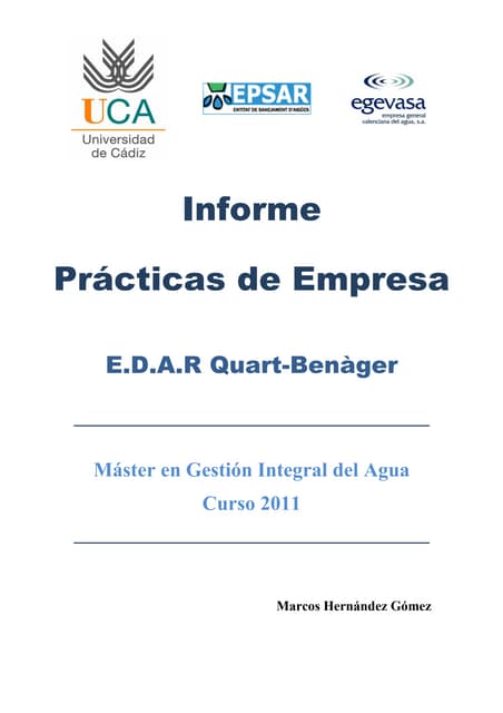 Informe Prácticas Aguas Residuales EDAR