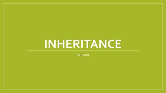 Inheritance In Java