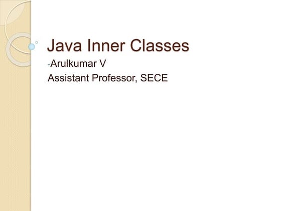 Inner classes in java
