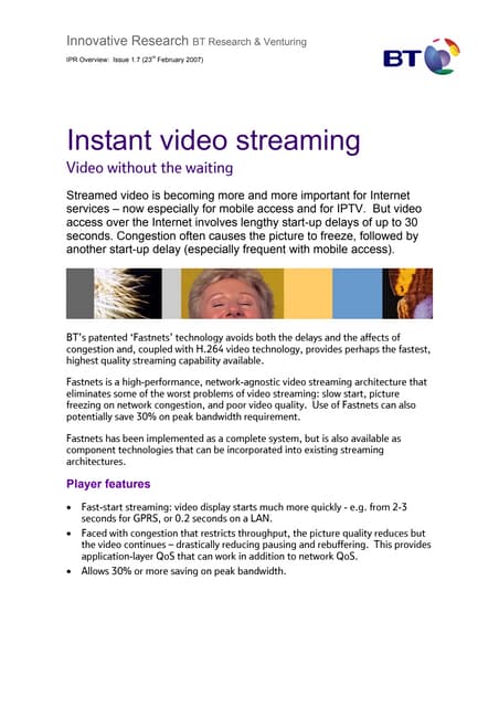 Instant video streaming