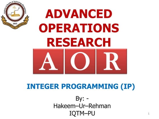 Integer programming