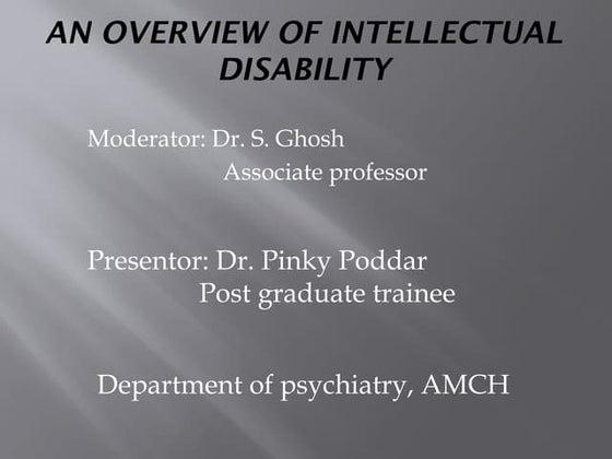 An overview of intellectual disability ..