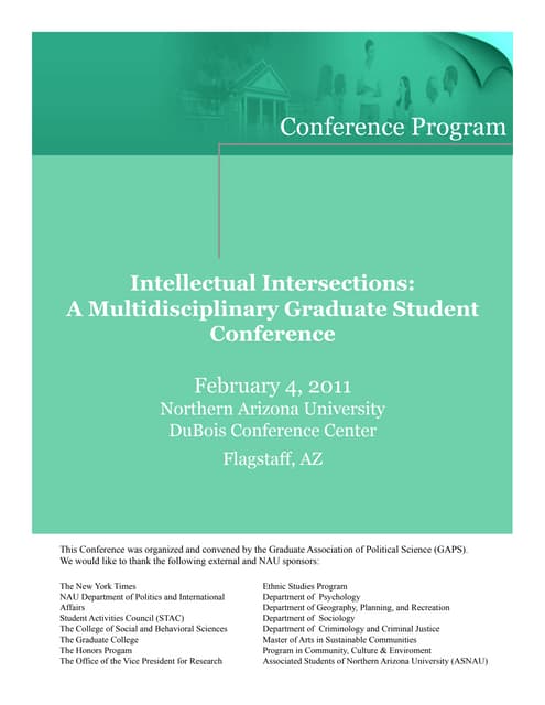 Intellectual Intersections, draft program