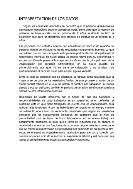 Interpretacion de los datos