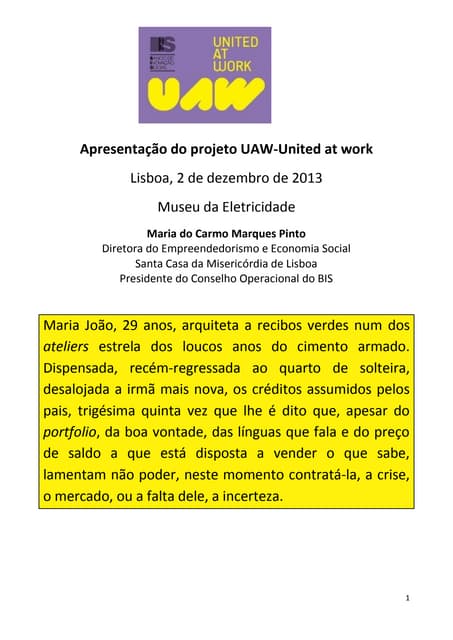 Intervenção diretorascml projetouaw 02 12 13