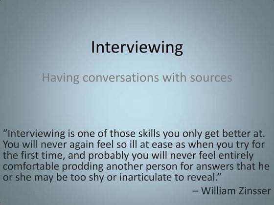 Interviewing
