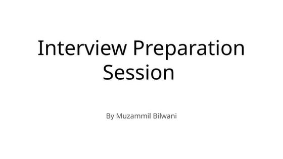 Resume Building and Interview Preparation