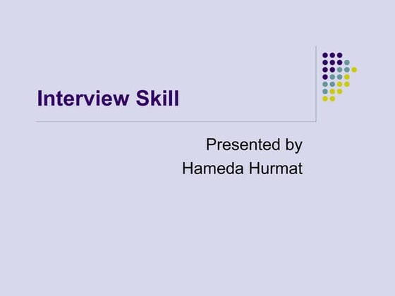 Interview skill