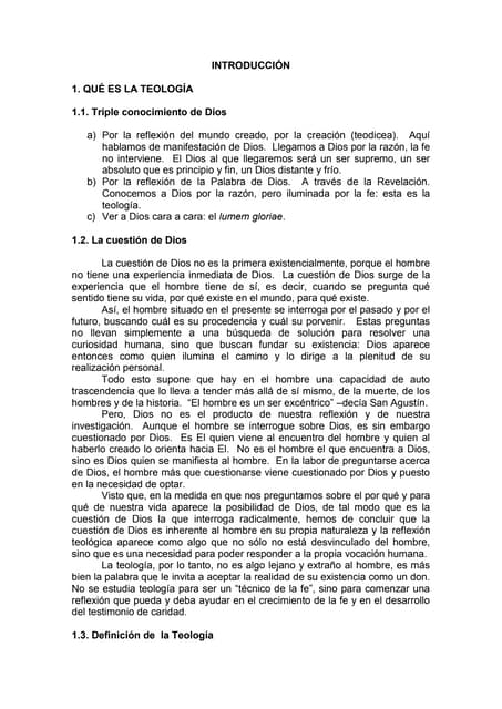 Introducción a la teologia fundamental