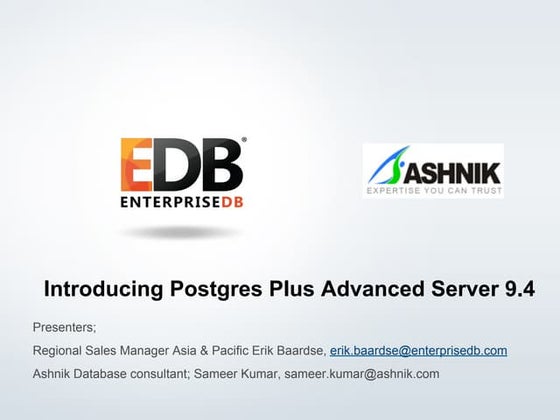 Introducing Postgres Plus Advanced Server 9.4 