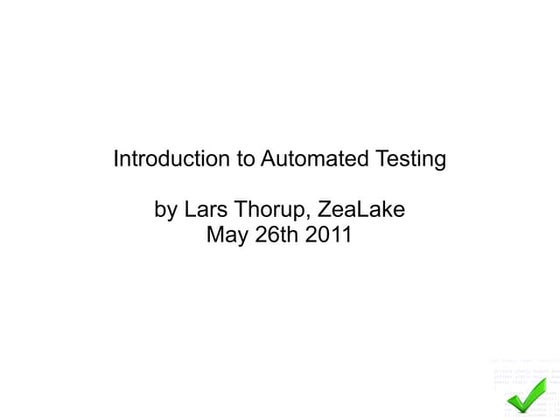 Introduction to Automated Testing