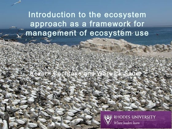 Introduction to the ecosystem approach as a framework for management of ecosy...