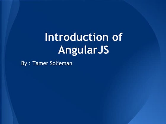 Introduction of angular js