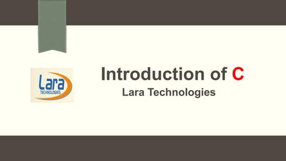 Introduction of c language at lara technologies