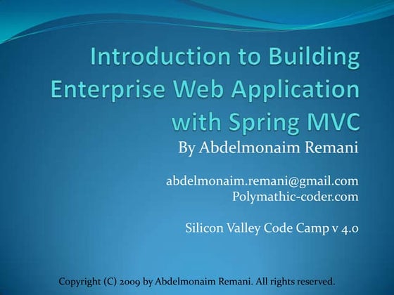 Introduction To Building Enterprise Web Application With Spring Mvc