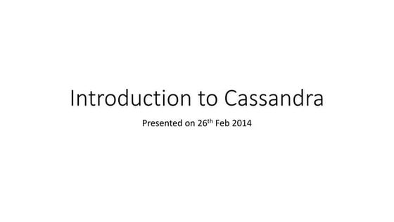 Introduction to cassandra