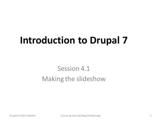 Introduction to Drupal 7 - Making a slideshow with Views 3