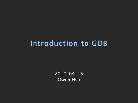 Introduction to gdb