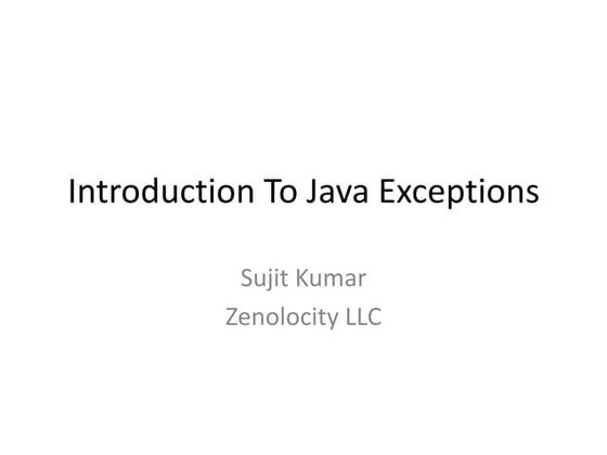 Introduction to java exceptions