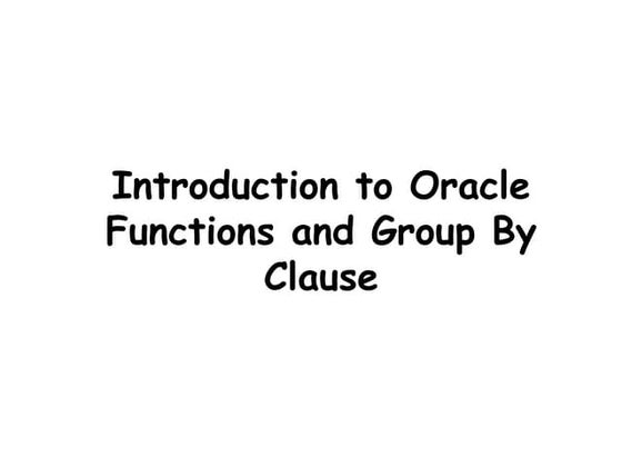 Introduction to Oracle Functions--(SQL)--Abhishek Sharma