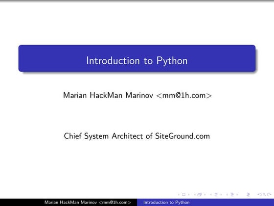 Introduction to python