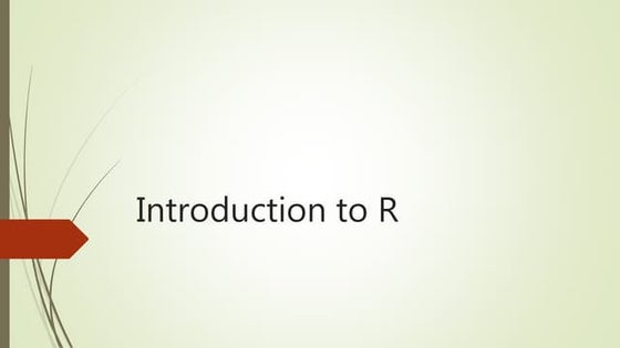 Introduction to R for beginners