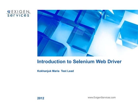 Introduction to Selenium Web Driver