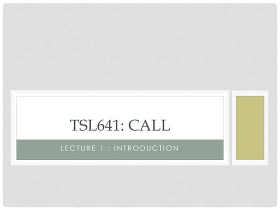 Intro to call cai